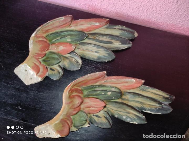 Arte: Antiguas alas en madera policromada - Foto 2
