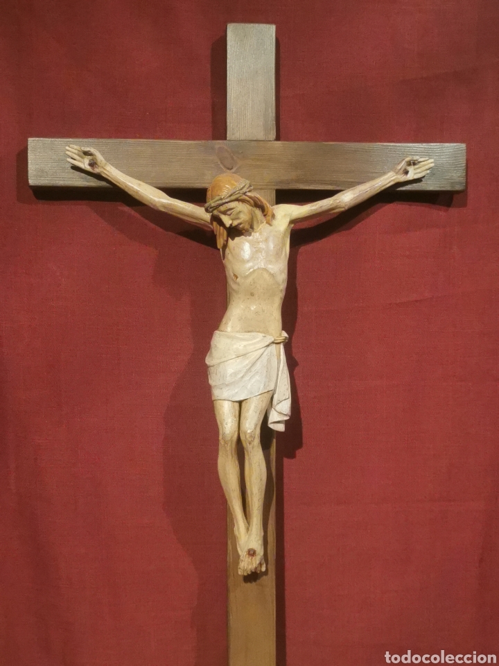 Arte: Crucificado madera antiguo - Foto 3