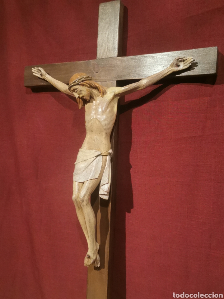 Arte: Crucificado madera antiguo - Foto 5