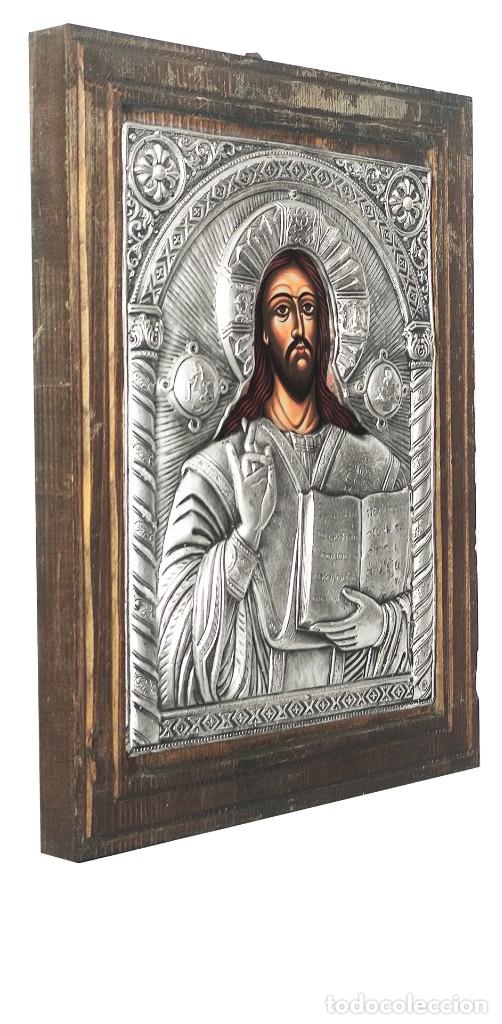 Arte: Icono de plata Pantocrator - Foto 2