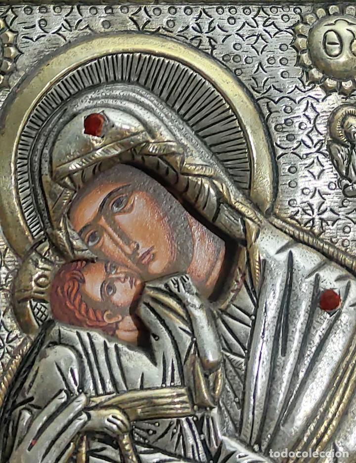 Arte: Icono de plata y oro virgen ternura - Foto 3