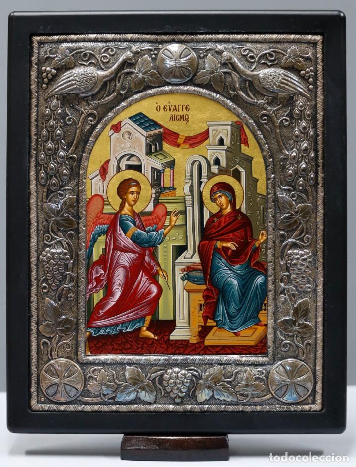 icono anunciacion. plata 950 mm. pintado a mano - Buy Antique religious  icons on todocoleccion