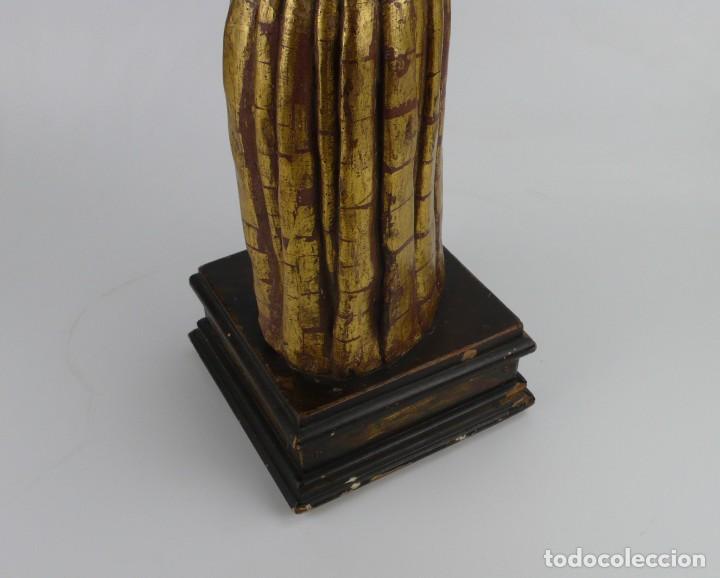 Arte: San Antonio de Padua- Talla de madera policromada - Época Barroca- 50 cm altura - Siglo XVII-XVIII - Foto 9 - 272249388