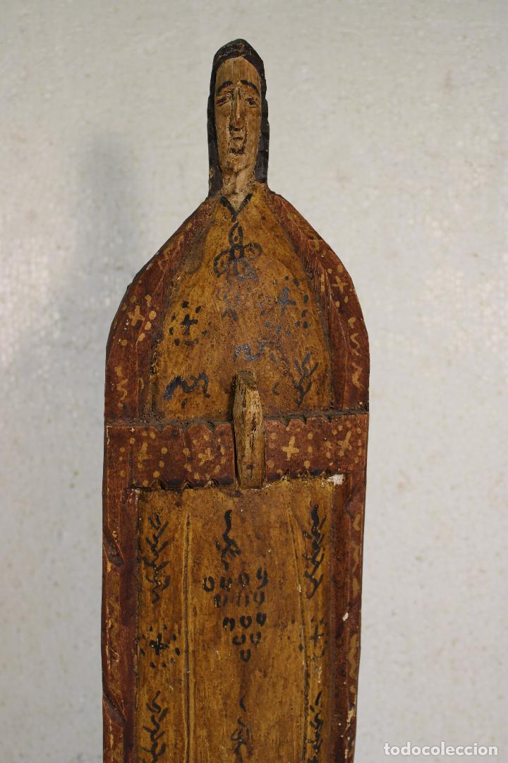 Arte: talla religiosa antigua de madera - Foto 4