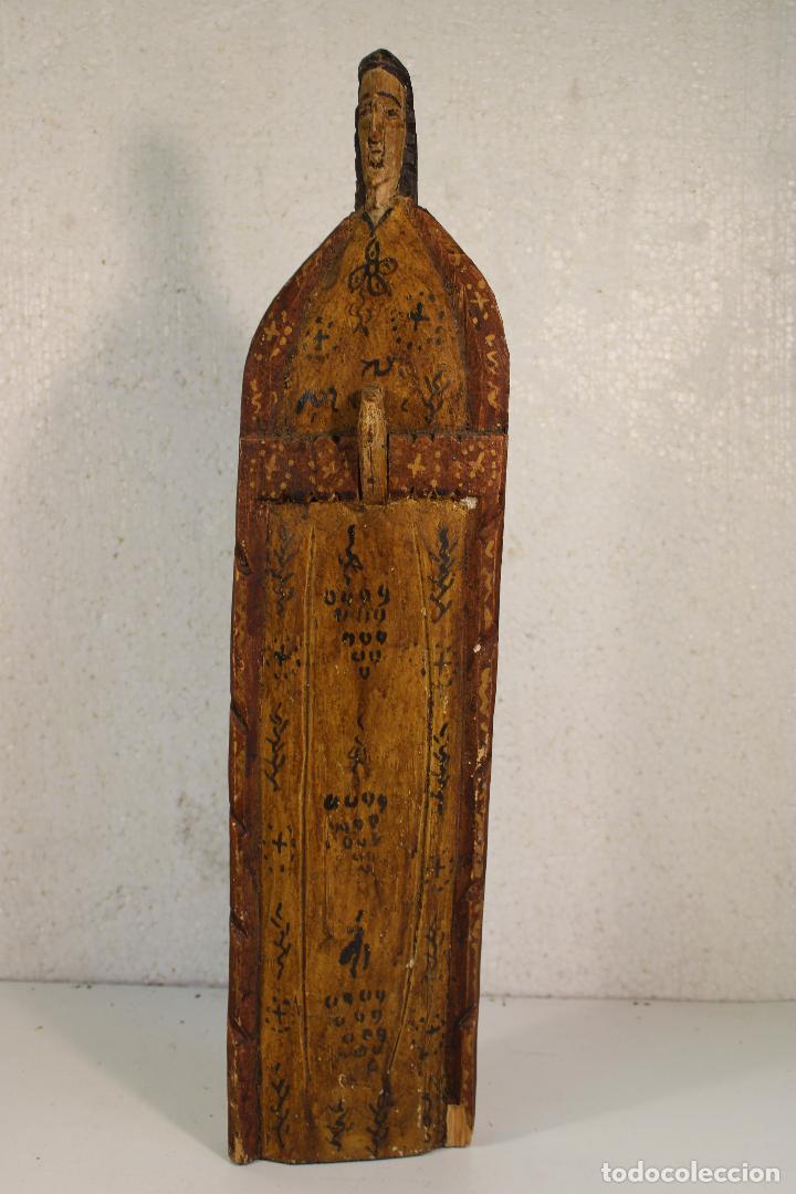 Arte: talla religiosa antigua de madera - Foto 1