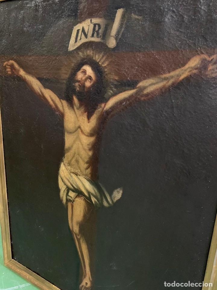 Arte: CUADRO SE&Ntilde;OR CRUCIFICADO S.XVIII - Foto 2