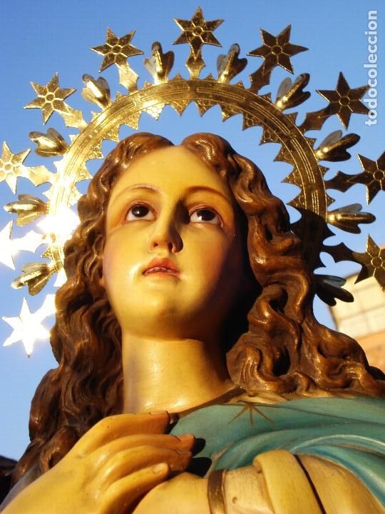 Arte: INMACULADA CONCEPCI&Oacute;N CON ANGELES IMAGEN DE GRANDES MEDIDAS SELLADO