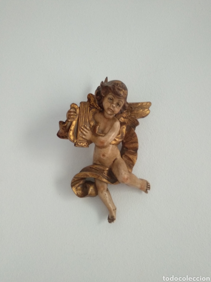 Arte: &Aacute;NGEL CON ARPA DE 17 CM - Foto 1