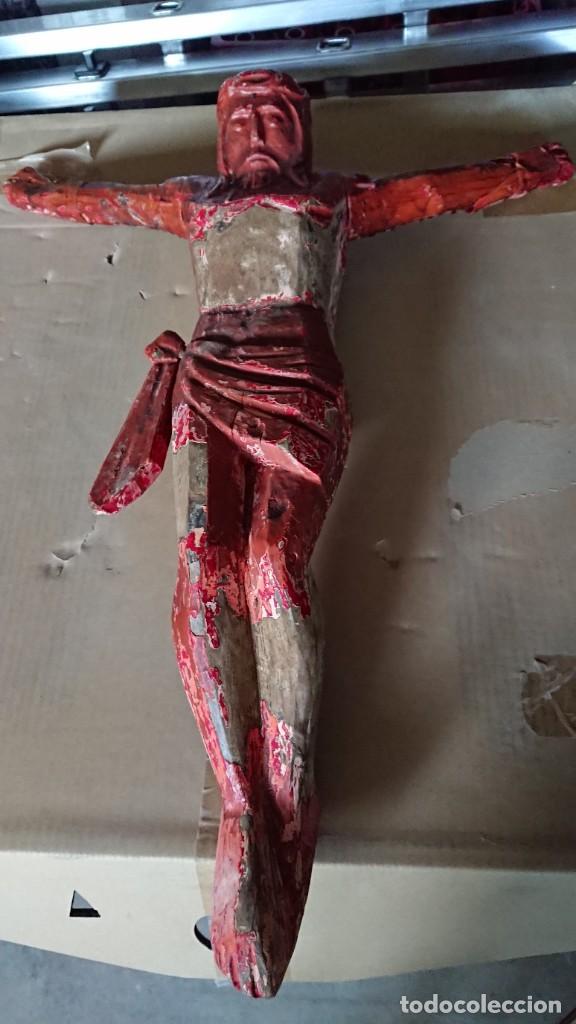 Arte: ANTIGUO CRISTO TALLA MADERA - Foto 2
