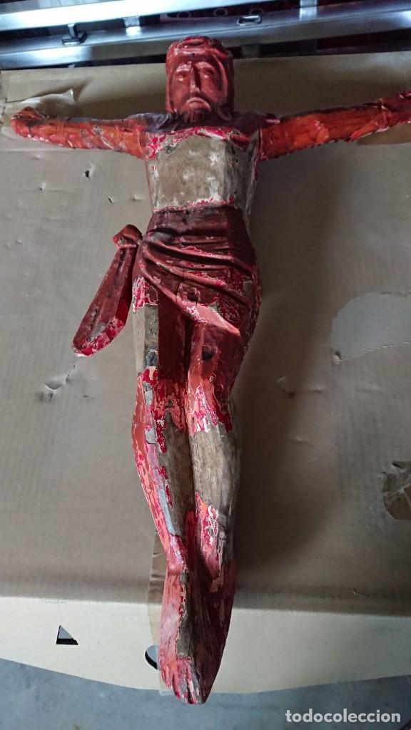 Arte: ANTIGUO CRISTO TALLA MADERA - Foto 3
