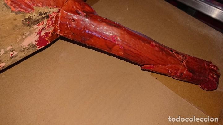 Arte: ANTIGUO CRISTO TALLA MADERA - Foto 4