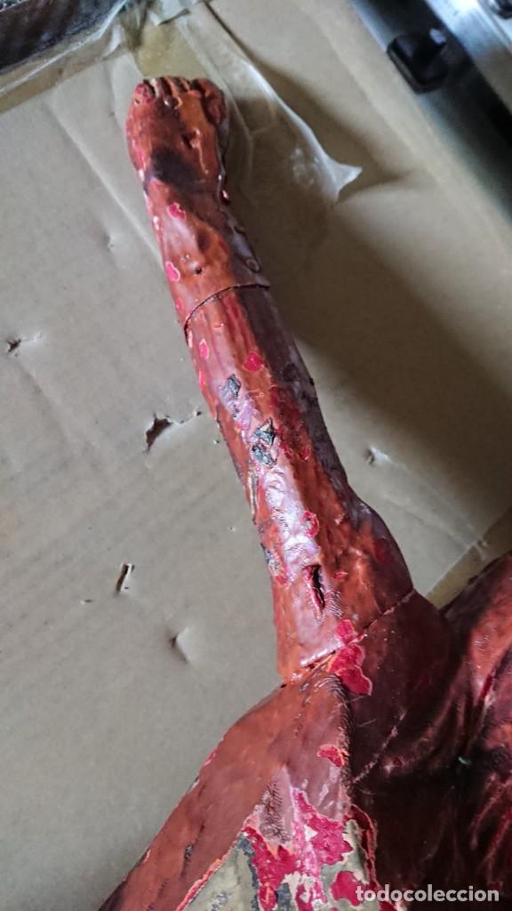 Arte: ANTIGUO CRISTO TALLA MADERA - Foto 5