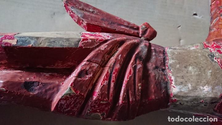 Arte: ANTIGUO CRISTO TALLA MADERA - Foto 6