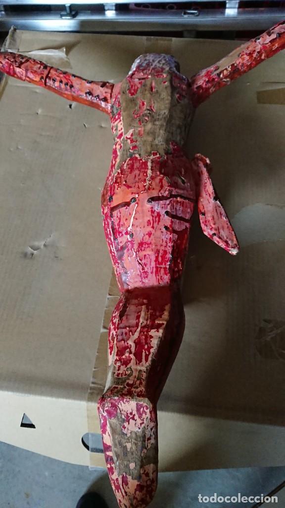 Arte: ANTIGUO CRISTO TALLA MADERA - Foto 7