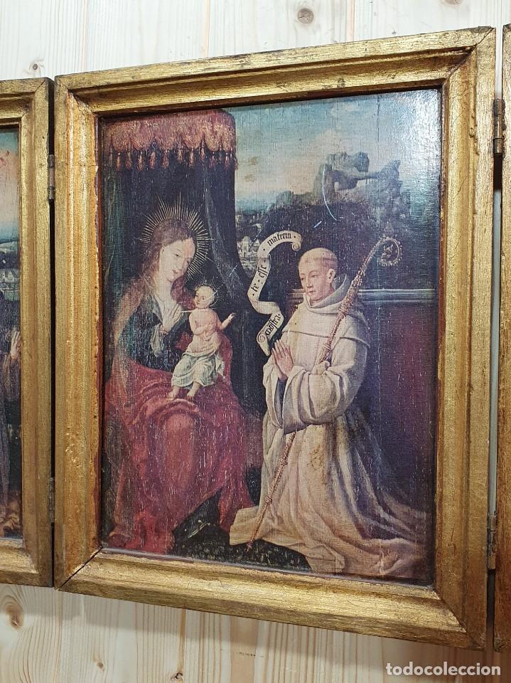 Arte: TRIPTICO RELIGIOSO DE LA VIRGEN CON EL NI&Ntilde;O - Foto 3