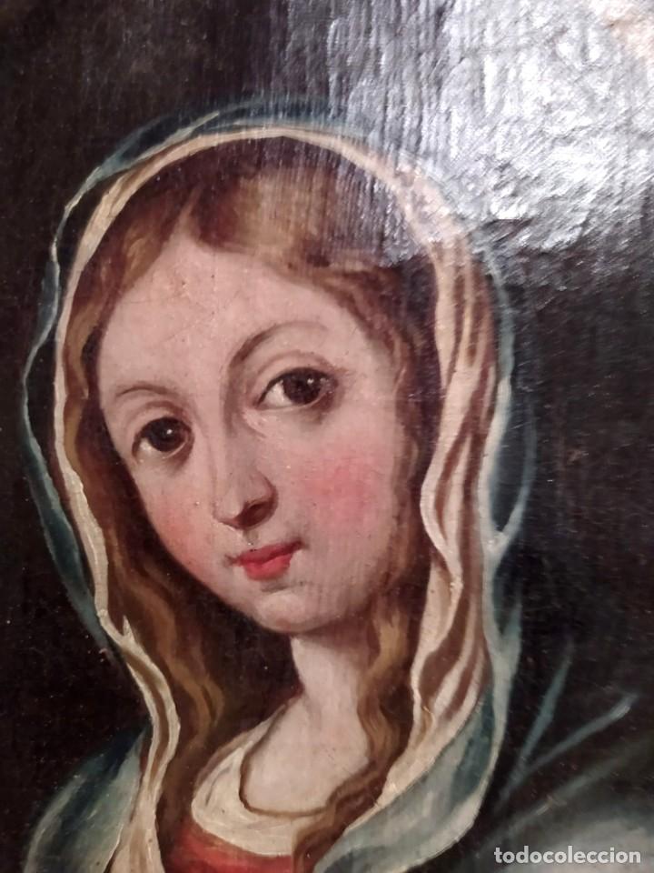 Arte: Cuadro antiguo virgen ni&ntilde;a - Foto 3