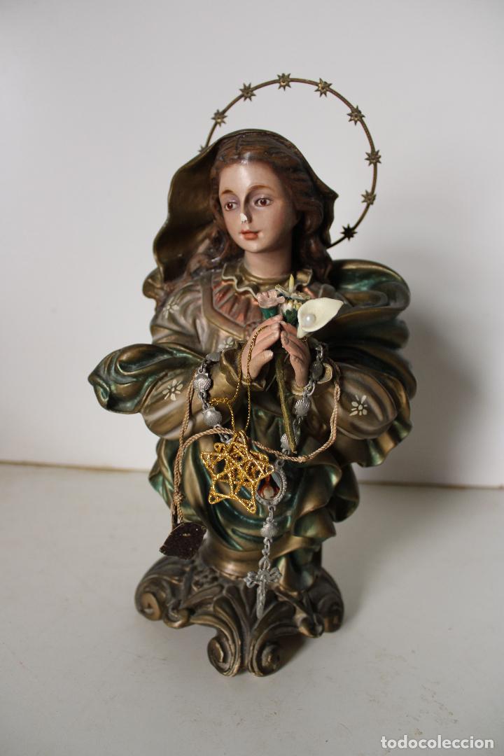 Arte: virgen maria en estuco - Foto 1