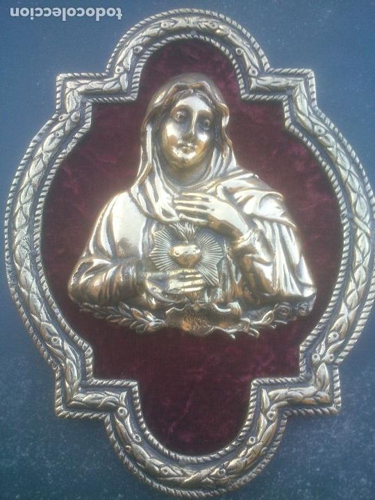 Arte: SAGRADO CORAZON DE MARIA TODO EN BRONCE - Foto 1