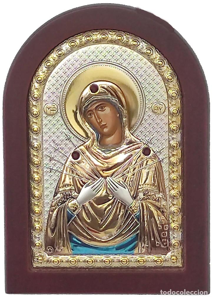 Arte: Virgen 7 flechas de plata, oro, color - Foto 1