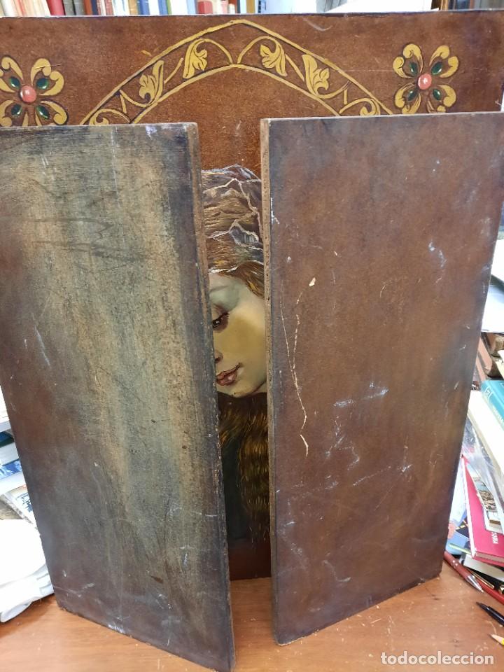 Arte: GRAN TR&Iacute;PTICO RELIGIOSO PINTADO SOBRE MADERA - Foto 9
