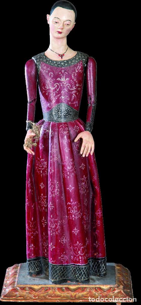 Arte: Importante talla vestidera o de vestir en madera tallada y finamente policromada. Granada, s. XVIII. - Foto 2 - 287729818