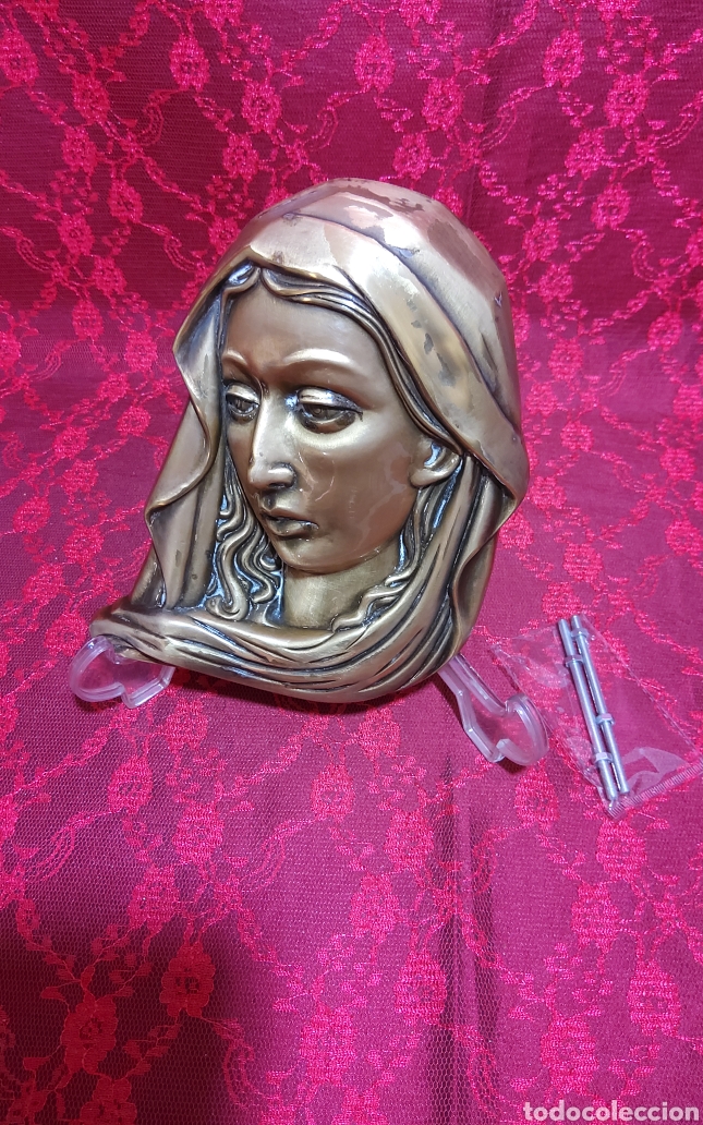 Arte: Placa de bronce de la Virgen Maria - Foto 2