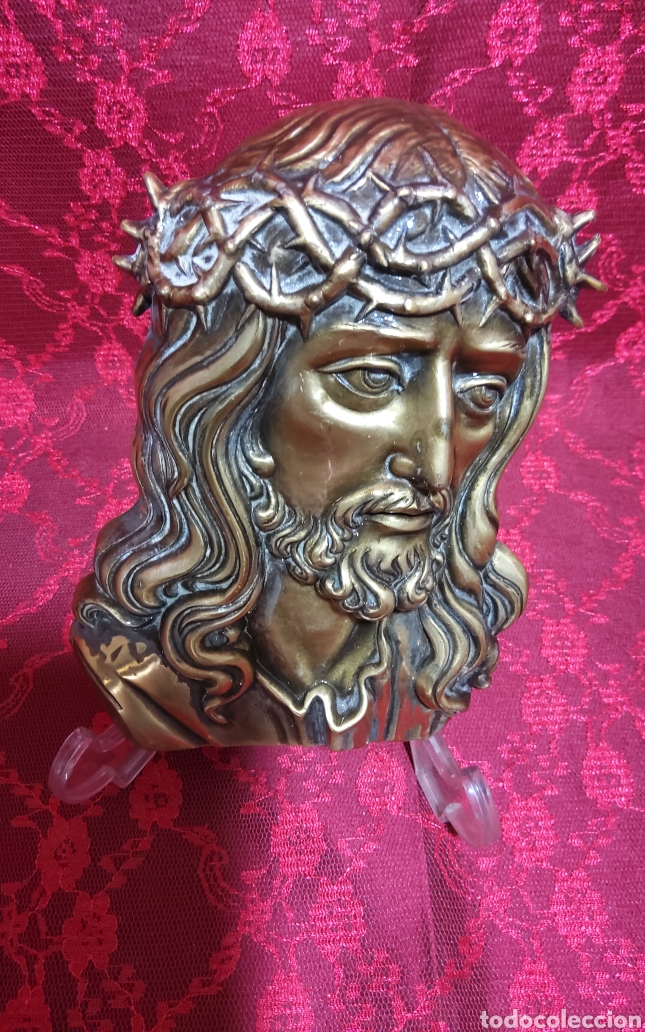 Arte: Placa de bronce del rostro de Cristo - Foto 2