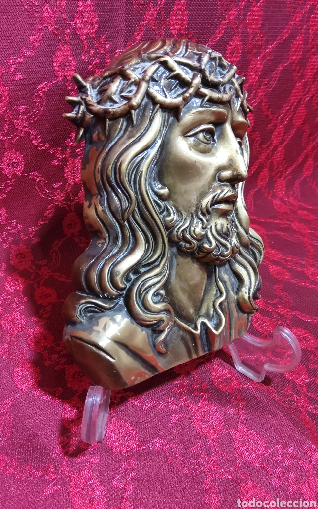 Arte: Placa de bronce del rostro de Cristo - Foto 3