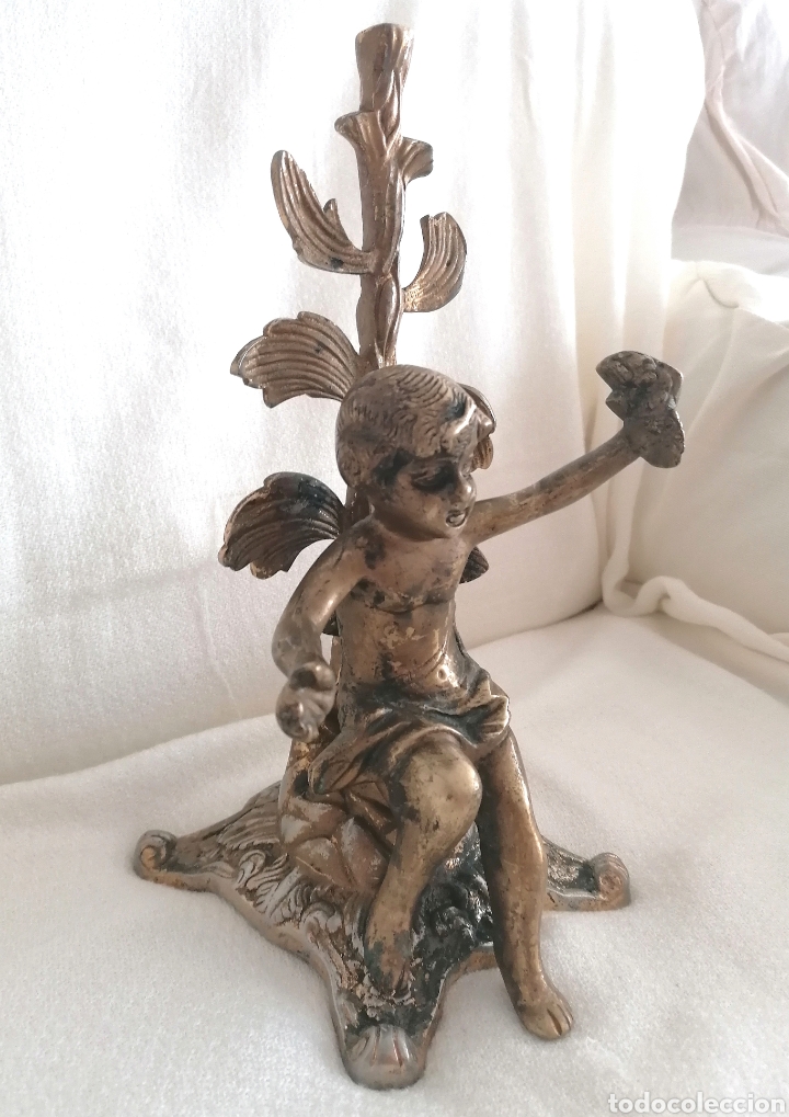 Arte: Antiguo Querub&iacute;n Bronce. - Foto 2
