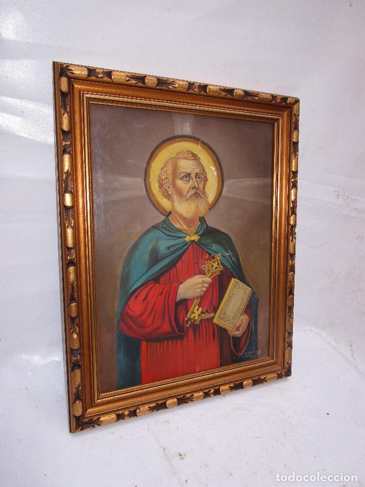 Arte: Cuadro pintura al oleo San pedro religiosa - Foto 2 - 293955958