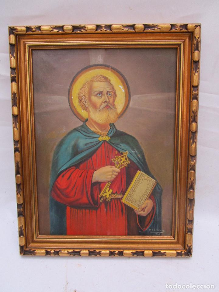 Arte: Cuadro pintura al oleo San pedro religiosa - Foto 3 - 293955958