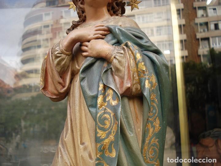 Arte: SXIX Magn&iacute;fica talla de madera Inmaculada Concepci&oacute;n - Foto 55