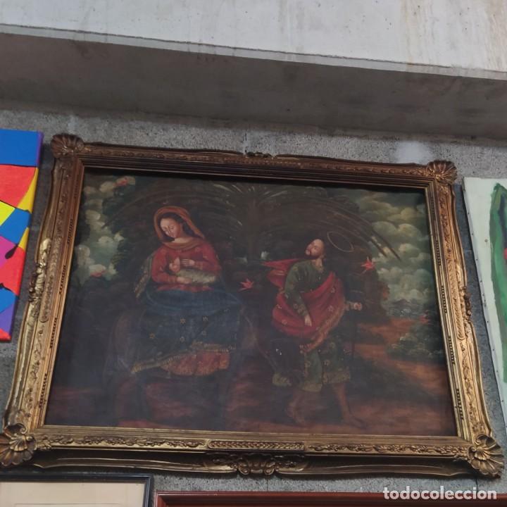 Arte: VIRGEN DE LA LECHE . HUIDA A EGIPTO . 110 x 80 cm . SIGLO XVII / XVIII . ARTE - SACRO.