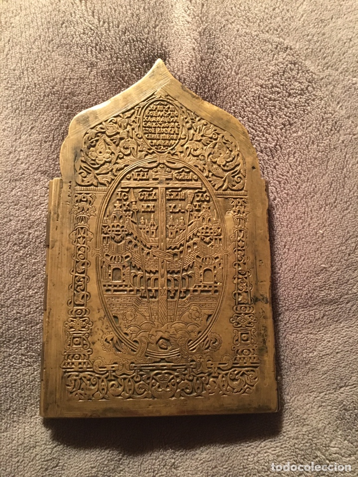 Arte: Icono Tr&iacute;ptico bronce finales XlX - Foto 5