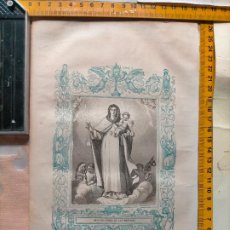 Arte: ANTIGUO GRABADO ORIGINAL RELIGIOSO - AÑO DE IMPRESION 1879 - VIRGEN DE LA MERCED SEÑORA MERCEDES