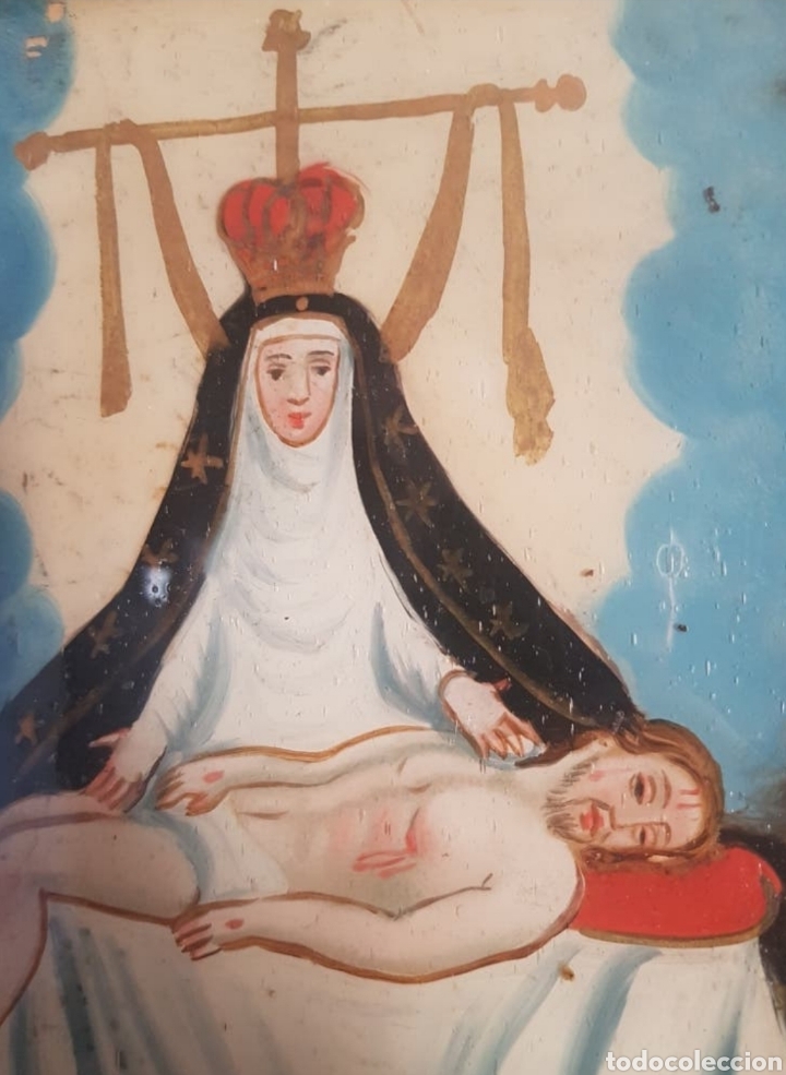 Arte: CUADRO VIRGEN DE LAS ANGUSTIAS S.XVIII - Foto 3