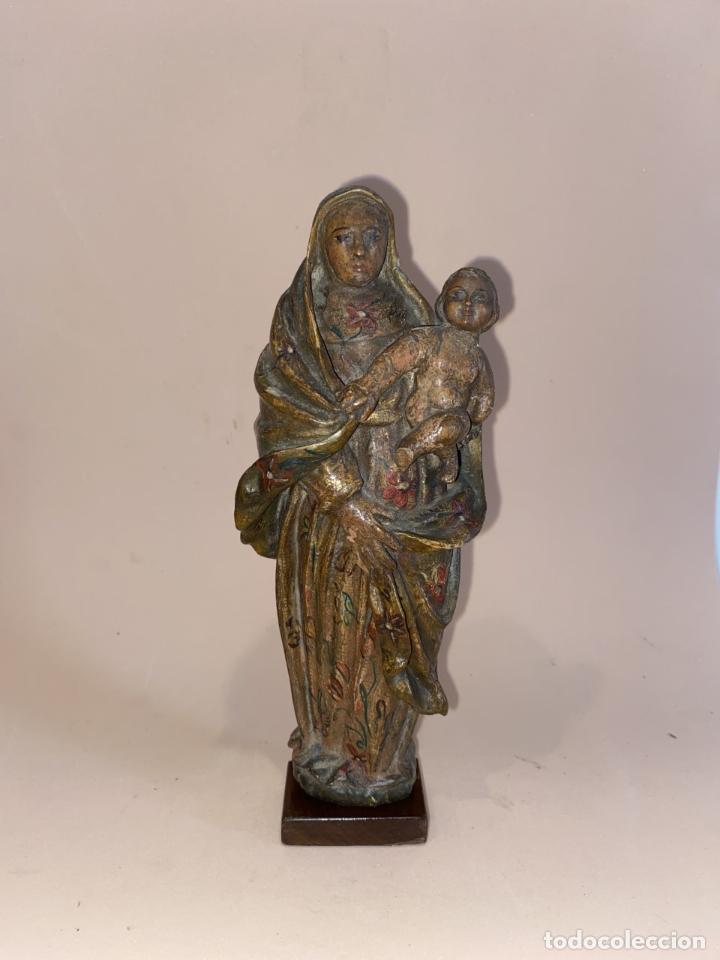 Arte: Virgen con el Niño, talleres de Brabante, alta época. - Foto 13 - 301621333