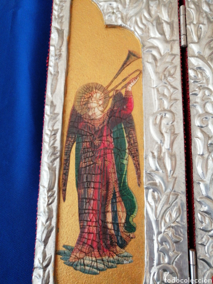 Arte: VIRGEN CON &Aacute;NGELES (TRIPTICO MARCO REPUJADO) - Foto 7