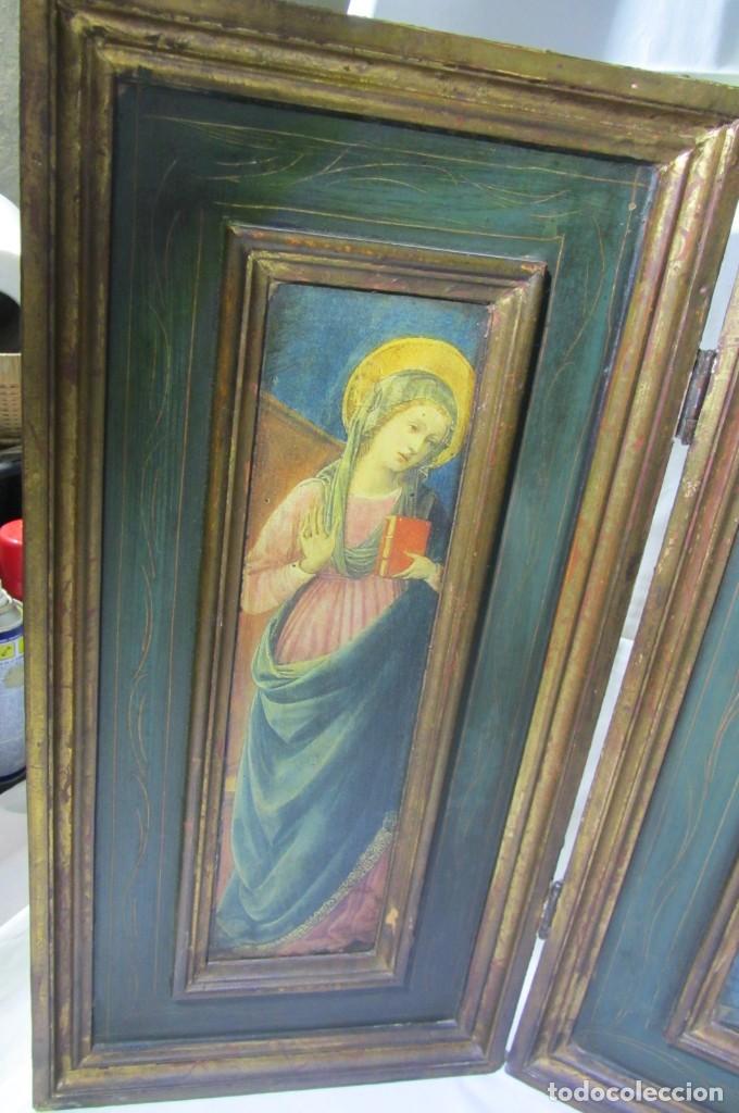 Arte: Gran tr&iacute;ptico nacimiento, madera pan de oro - Foto 3