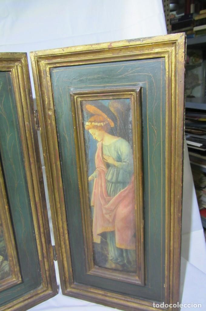 Arte: Gran tr&iacute;ptico nacimiento, madera pan de oro - Foto 5