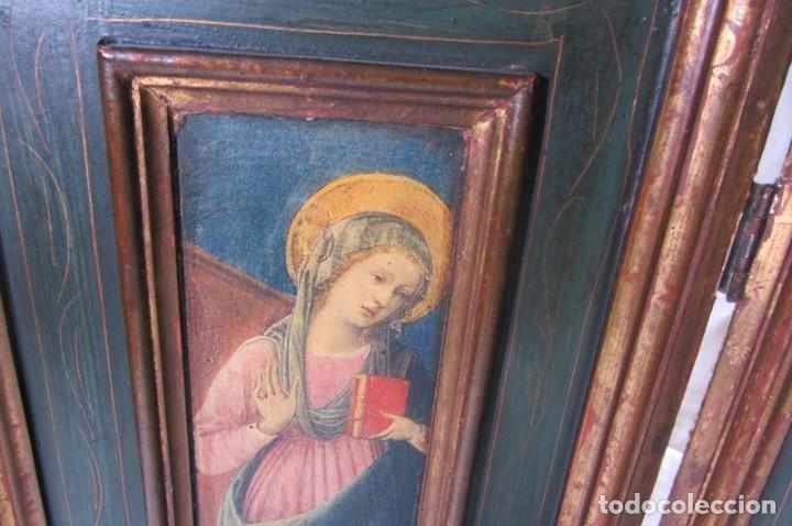 Arte: Gran tr&iacute;ptico nacimiento, madera pan de oro - Foto 6