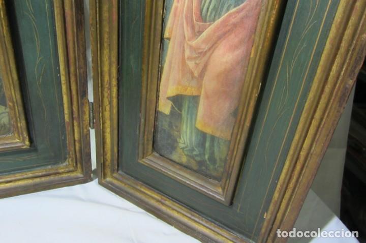 Arte: Gran tr&iacute;ptico nacimiento, madera pan de oro - Foto 11