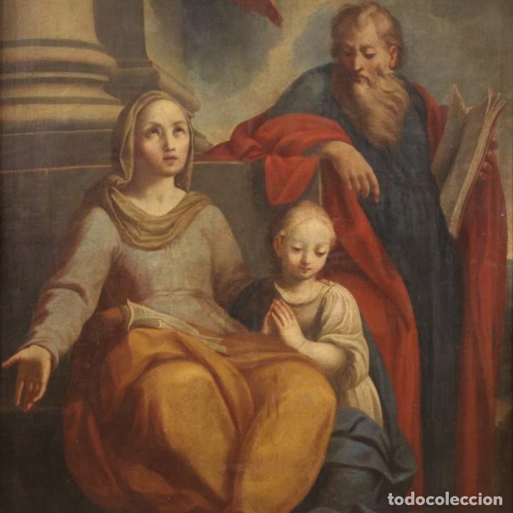 Arte: Cuadro antiguo La educación de la Virgen del siglo XVII. - Foto 2 - 304051523