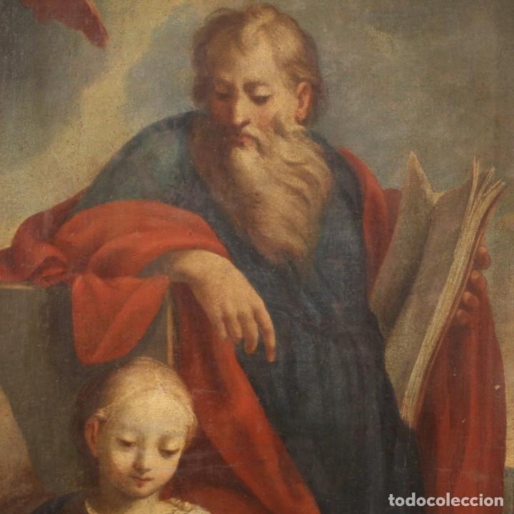 Arte: Cuadro antiguo La educación de la Virgen del siglo XVII. - Foto 5 - 304051523