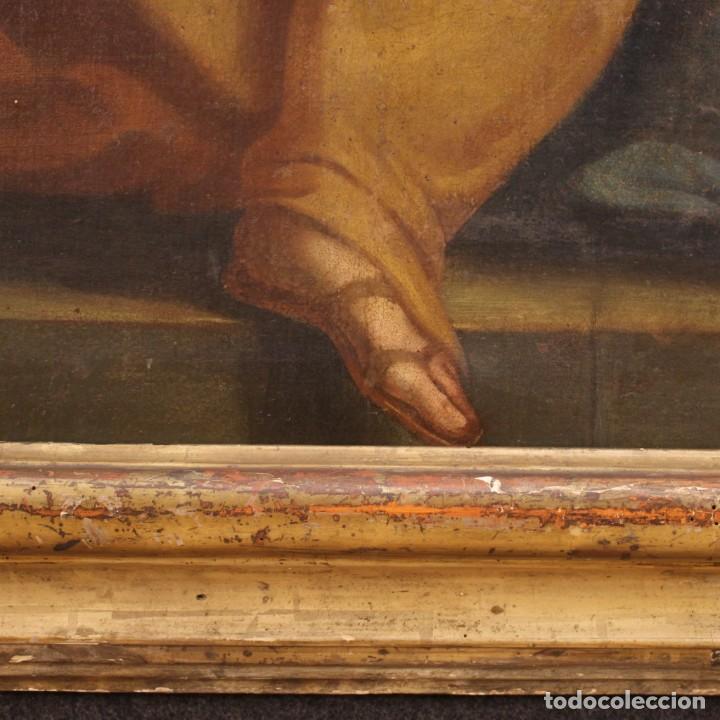 Arte: Cuadro antiguo La educación de la Virgen del siglo XVII. - Foto 9 - 304051523