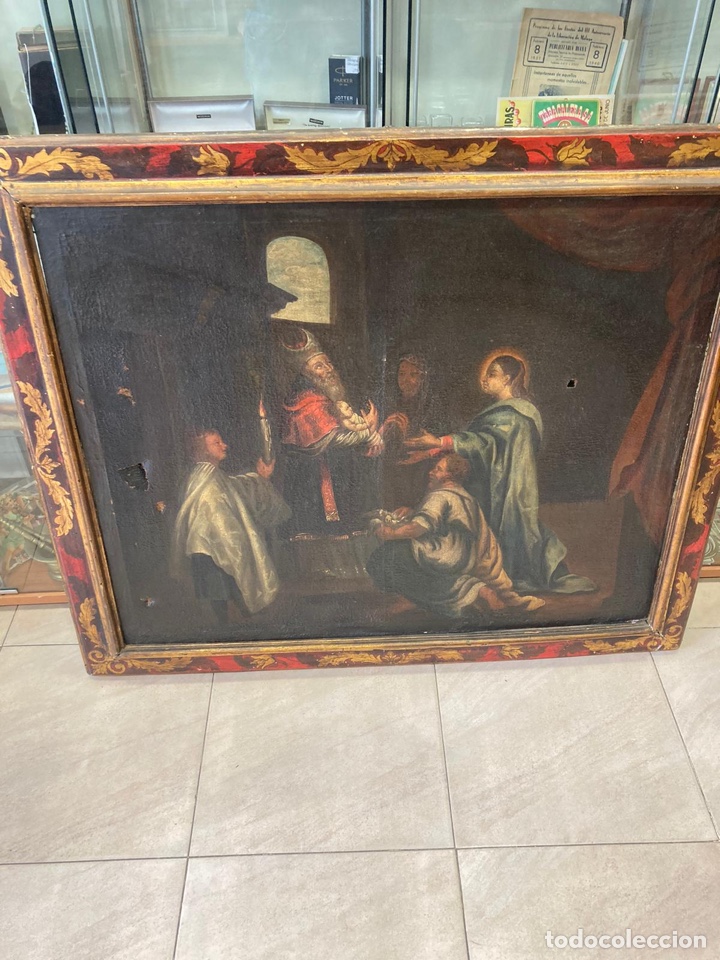 Arte: Precioso óleo religioso siglo XVIII-XIX, necesita algo de restauración - Foto 2 - 304187453