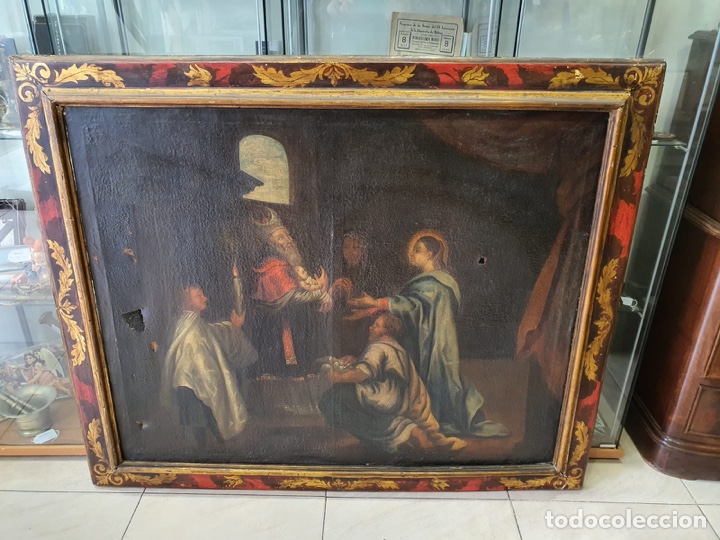 Arte: Precioso óleo religioso siglo XVIII-XIX, necesita algo de restauración - Foto 3 - 304187453