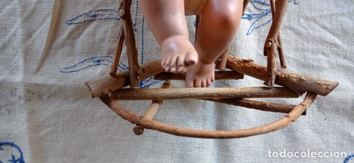 Arte: NI&Ntilde;O JESUS DE OLOT CON CUNA DE MADERA - Foto 3