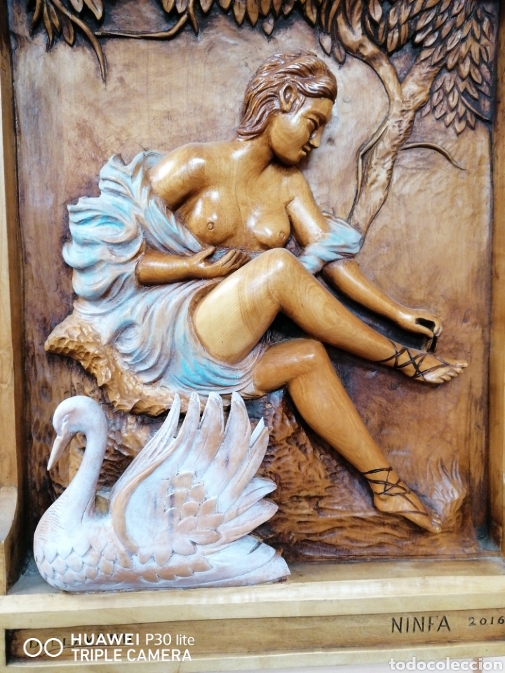 Arte: relieve con cisne madera firmado - Foto 2
