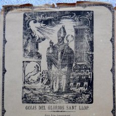 Arte: G-4. GOIJS DEL GLORIOS SANT LLOP. IMPREMTA DE GUASP. ANY 1885. ORIGINAL.. Lote 306794918